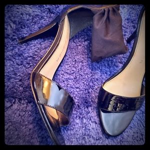 Marc Fisher Black Multi Patent Sandals